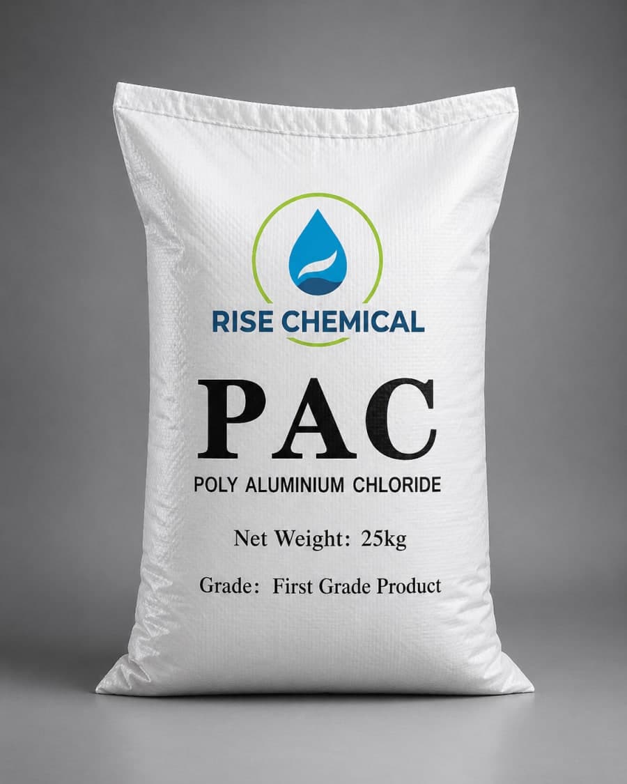 Poly Aluminium Chloride (PAC) 25kg bag manufactured by Rise Chemical India